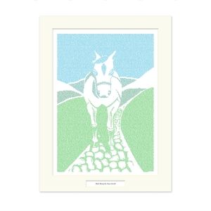 Black Beauty by Anna Sewell Litograph Literary Artwork Matted Horse 12x16